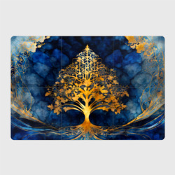 Магнитный плакат 3Х2 Волшебное золотое дерево на синем фоне
