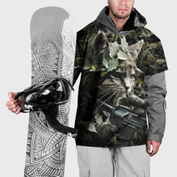 Накидка на куртку 3D Кот снайпер в камуфляже