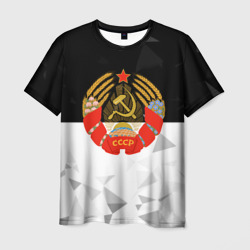Мужская футболка 3D СССР черно белая геометрия