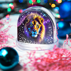 Игрушка Снежный шар Портрет тигро льва в космосе - фото 2