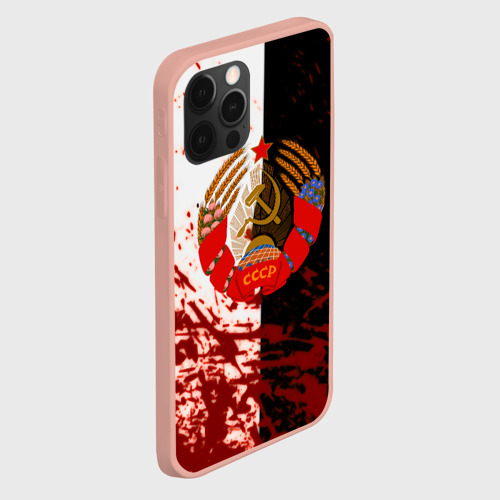 Чехол для iPhone 12 Pro Max с принтом СССР гранжевые краски прошлого, вид сбоку #3