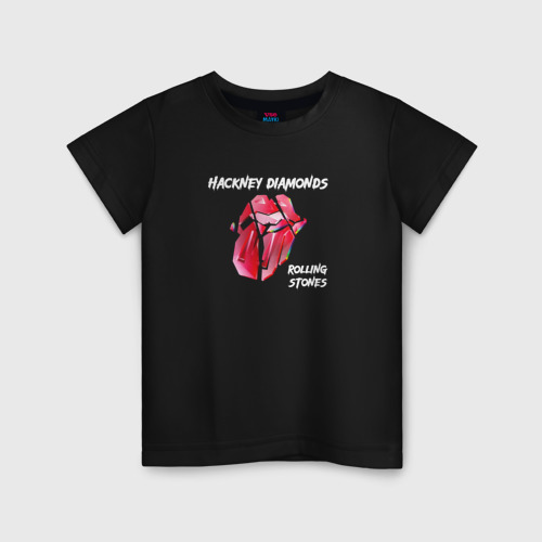 Детская футболка хлопок The Rolling Stones - Diamonds tongue, цвет черный