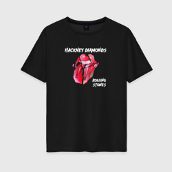 Женская футболка хлопок Oversize The Rolling Stones - Diamonds tongue