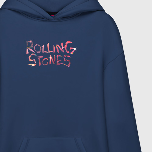 Худи SuperOversize хлопок The Rolling Stones - logo, цвет темно-синий - фото 3