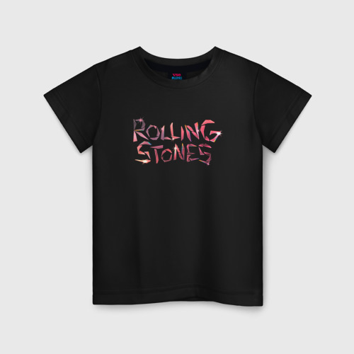 Детская футболка хлопок The Rolling Stones - logo, цвет черный