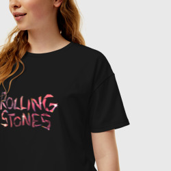 Женская футболка хлопок Oversize The Rolling Stones - logo - фото 2