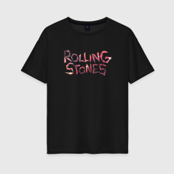 Женская футболка хлопок Oversize The Rolling Stones - logo