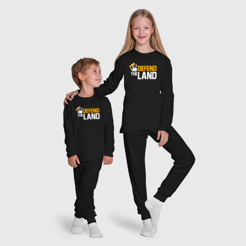 Детская пижама с лонгсливом хлопок Defend the land, цвет черный - фото 9