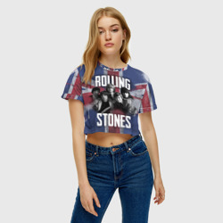 Женская футболка Crop-top 3D Rolling Stones - Great britain - фото 2