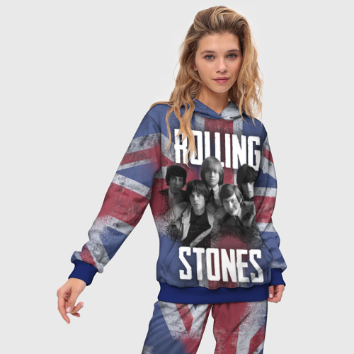 Женский костюм с толстовкой 3D Rolling Stones - Great britain, цвет синий - фото 3