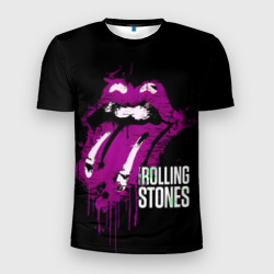 Мужская футболка 3D Slim The Rolling Stones - lips