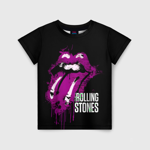 Детская футболка 3D The Rolling Stones - lips, цвет 3D печать