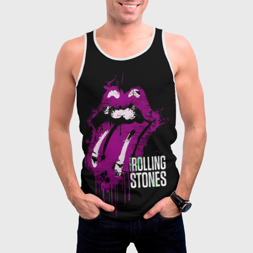 Мужская майка 3D The Rolling Stones - lips, цвет 3D печать - фото 3
