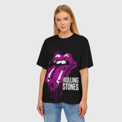 Женская футболка oversize 3D The Rolling Stones - lips - фото 2