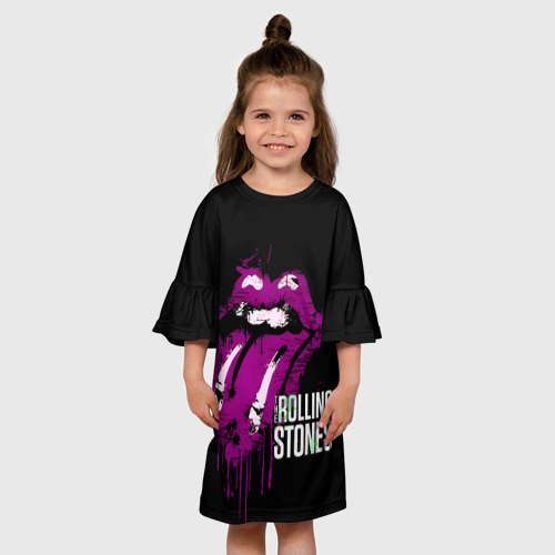 Детское платье 3D The Rolling Stones - lips, цвет 3D печать - фото 4