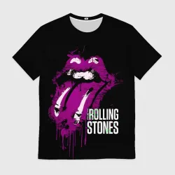 Мужская футболка 3D The Rolling Stones - lips