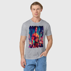 Мужская футболка хлопок Арнольд Шварценеггер в стиле аниме - фото 2