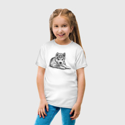 Детская футболка хлопок Щенок собаки хаски - фото 2