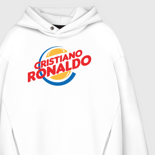 Мужское худи Oversize хлопок Ronaldo burger, цвет белый - фото 4