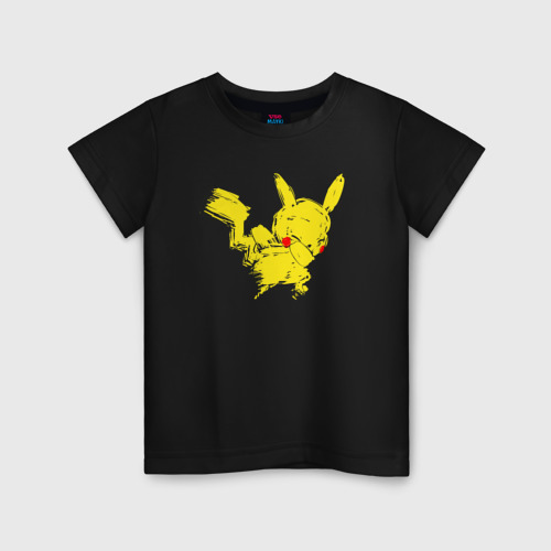 Детская футболка хлопок Pika dab, цвет черный