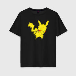 Женская футболка хлопок Oversize Pika dab