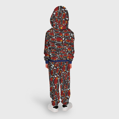 Детский костюм с толстовкой 3D Geometry dash alllogo pattern, цвет синий - фото 4