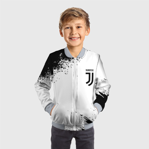 Детский бомбер 3D Juventus sport color black, цвет серый - фото 4