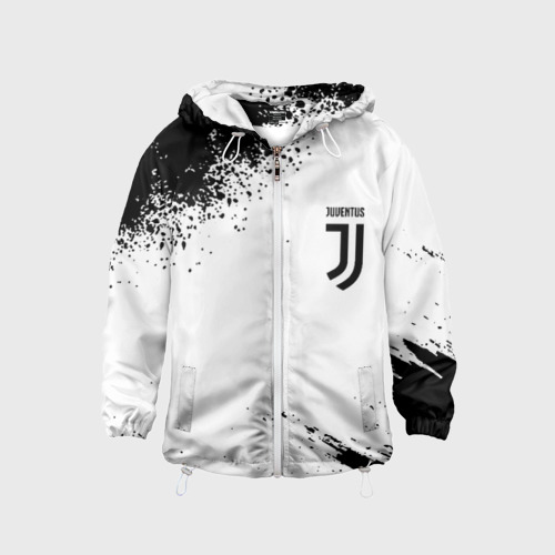 Детская ветровка 3D Juventus sport color black, цвет белый