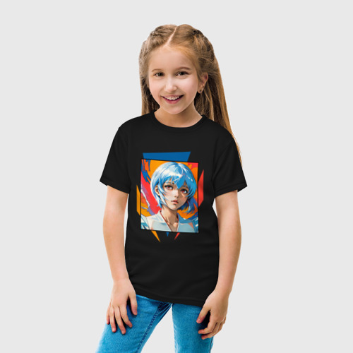 Детская футболка хлопок Рей Аянами из аниме Евангелион , цвет черный - фото 5