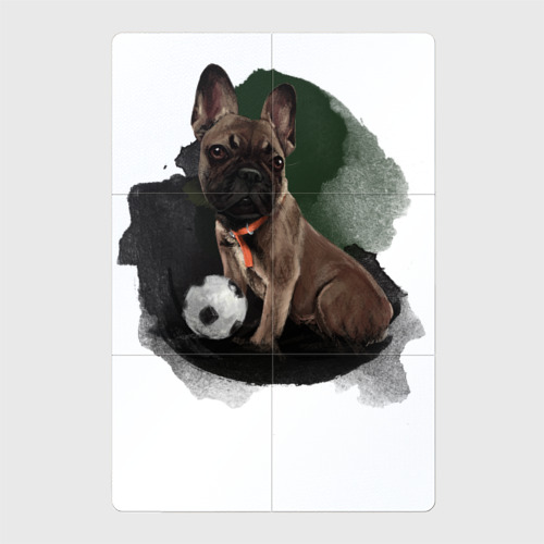Магнитный плакат 2Х3 Французский бульдог щенок футболист