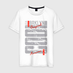 Brooklyn streetwear – Мужская футболка хлопок с принтом купить со скидкой в -20%