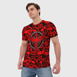 Мужская футболка 3D Thirty Seconds to Mars skull pattern - фото 2