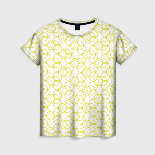 Женская футболка 3D с принтом Круговой узор, вид спереди #2