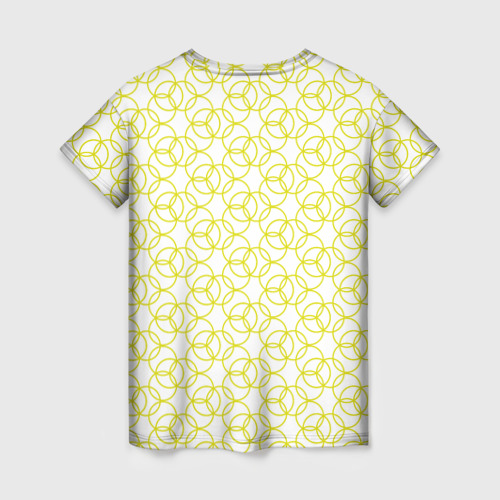 Женская футболка 3D с принтом Круговой узор, вид сзади #1