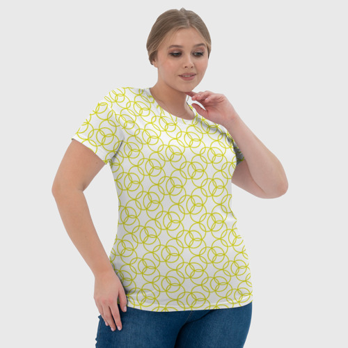 Женская футболка 3D с принтом Круговой узор, фото #4