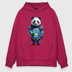 Крутой кибер панда – Мужское худи Oversize хлопок с принтом купить со скидкой в -21%
