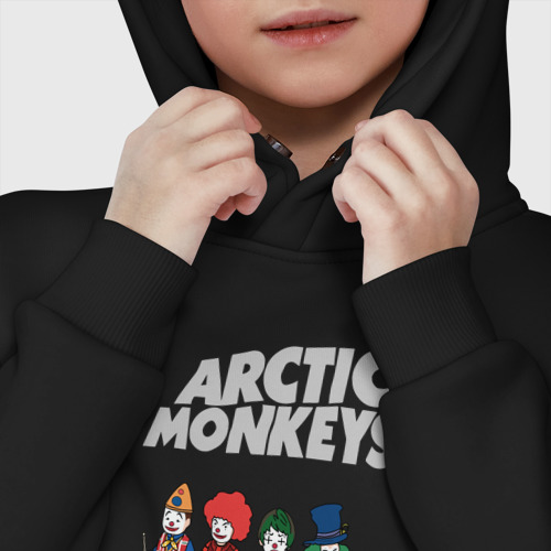 Детское худи Oversize хлопок Arctic Monkeys clowns, цвет черный - фото 7