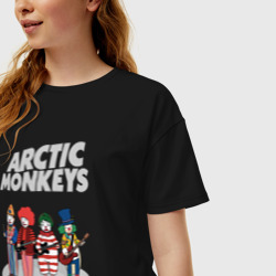 Женская футболка хлопок Oversize Arctic Monkeys clowns - фото 2