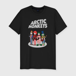 Мужская футболка хлопок Slim Arctic Monkeys clowns