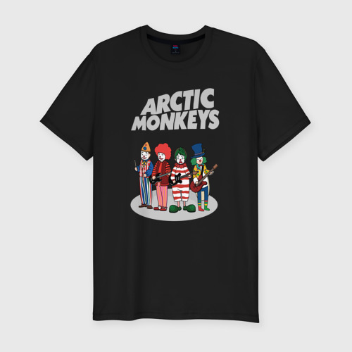 Мужская футболка хлопок Slim Arctic Monkeys clowns, цвет черный