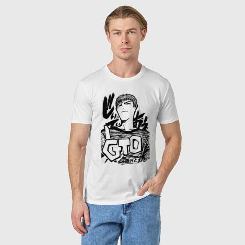 Мужская футболка хлопок Эйкити Онидзука - GTO, цвет белый - фото 3