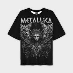 Металлика на фоне ангела – Мужская футболка oversize 3D с принтом купить со скидкой в -50%