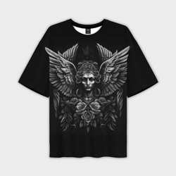 Девушка ангел во тьме – Мужская футболка oversize 3D с принтом купить со скидкой в -50%