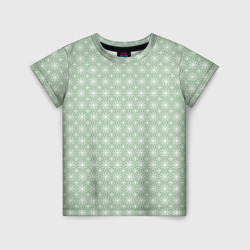 Детская футболка 3D Светло-зелёный узоры