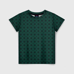 Детская футболка 3D Изысканный зелёный с узором