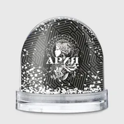 Игрушка Снежный шар Ария на фоне девушки с розой и лабиринтом