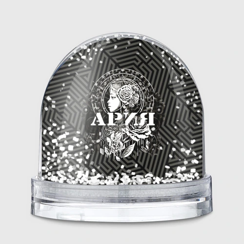 Игрушка Снежный шар Ария на фоне девушки с розой и лабиринтом