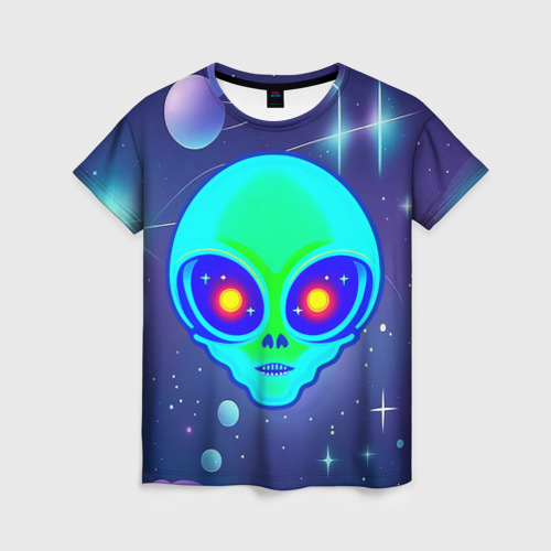 Женская футболка 3D Пришелец в космосе , цвет 3D печать