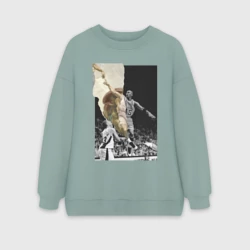 Женский свитшот oversize без начеса хлопок Играй как бог