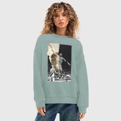 Женский свитшот oversize без начеса хлопок Играй как бог - фото 2